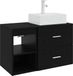 vidaXL Meuble de salle de bain set 2 pcs chêne noir bois transformé