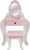 Bandits & Angels Table de toilette Julia Blanc Rose Avec miroir
