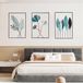 Unyqoos® Wanddecoratie set van 3 metalen delen met een elegant bladmotief, goud (ijzer), 30 x 43 cm