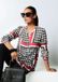 MADELEINE Blouse Pied-de-poule Rood/Wit/Zwart