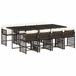vidaXL 9-delige Tuinset met kussens, poly rattan, bruin