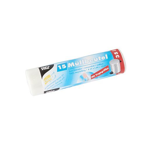 Papstar 12077 Afvalzakken - 35 liter - 54cm - Transparant - 15 stuks
