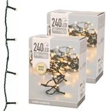 Merkloos Kerstverlichting - 2x - LED - warm - wit - 240 lampjes - 21 meter
