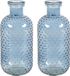 Countryfield Vase Cactus Dots - 2x - bleu transparent - verre - D11 x H24 cm