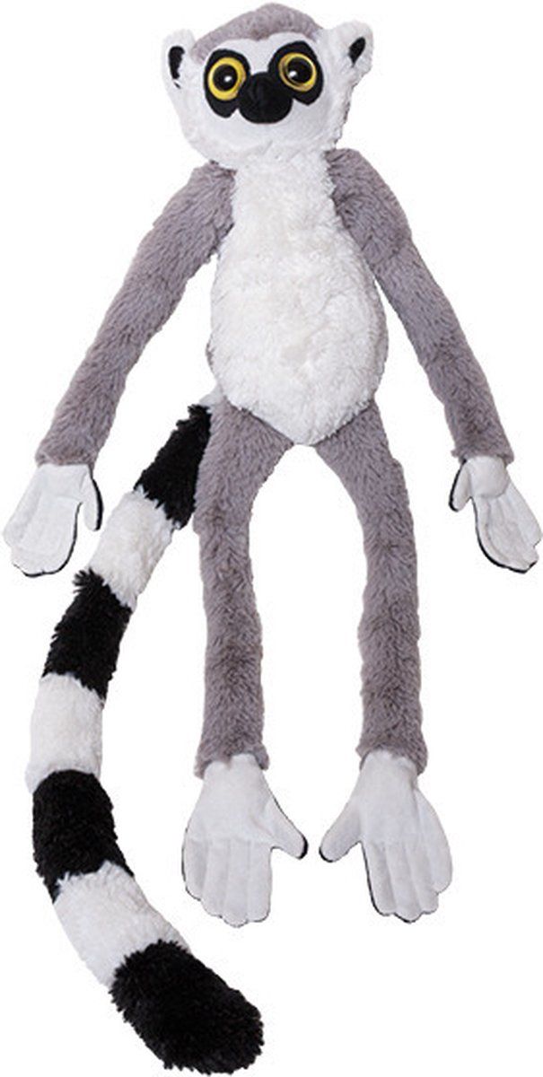 Nature Planet Pluche knuffel ringstaart Maki aap 60 cm - Speelgoed knuffeldieren apen