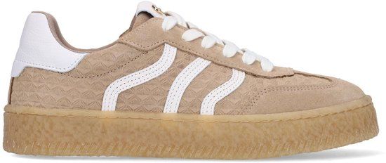 No Stress - Dames - Taupe leren sneakers - Maat 37