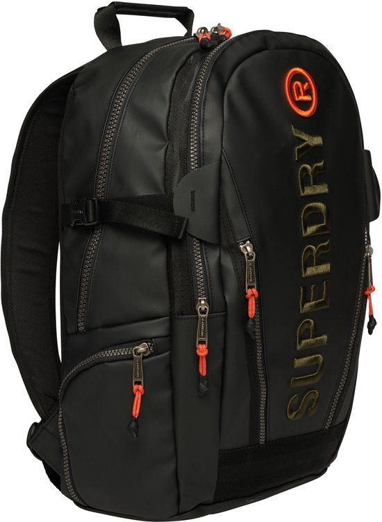 Superdry Tarp Rugzak met Borduurwerk - Unisex - Zwart