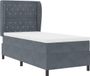 vidaXL Boxspringbed met hoofdeinde Donkergrijs 200 x 90 cm Fluweel