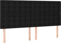 vidaXL Hoofdbord Zwart Stof 160x5x118/128 cm