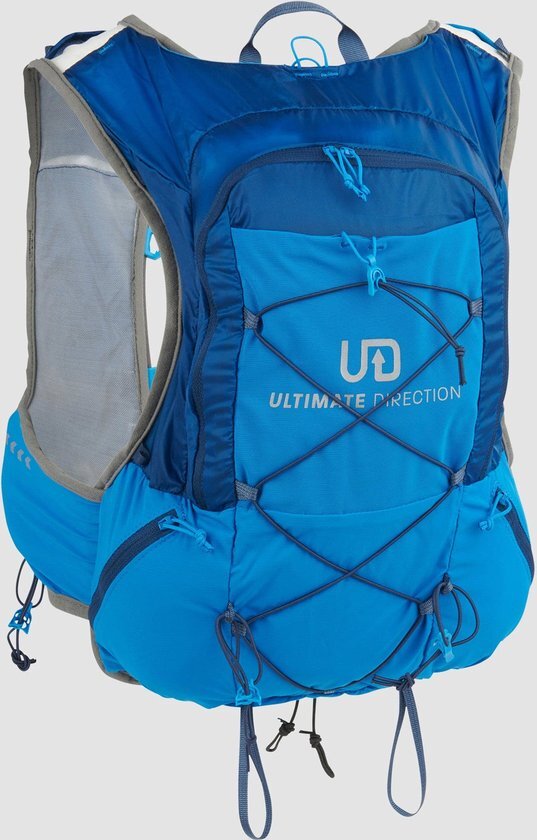 Ultimate Direction | Mountain Vest 6.0 | Hardlooprugzak | Heren | +2 Soft Flasks | Blue | L -