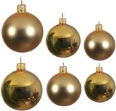 Decoris Compleet glazen kerstballen pakket goud glans/mat 26x stuks - 10x 6 cm - 12x 8 cm - 4x 10 cm