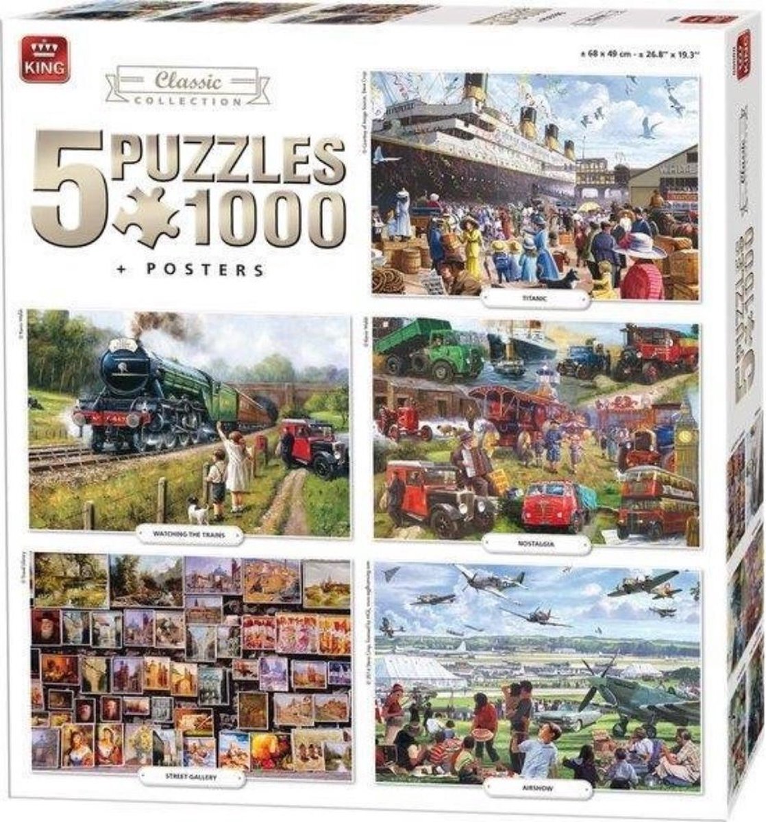 King 5in1 Classic Collection - legpuzzel - 5 x1000 stukjes - verzamelpakket - puzzel