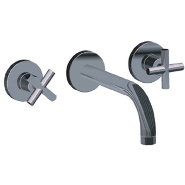 Plieger Cross 3-gats wandkraan chroom 4333237