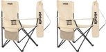 VirtuFit Opvouwbare Camping Stoel - Set van 2 - Strandstoel met Armsteunen - Beige