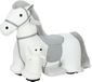 Cheval électrique - Zitvriend - Batterie 6V - Musique - Revêtement peluche doux - Roues polyuréthane fixes - Marche avant - Cadre métal - Blanc