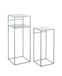 HAKU Bijzettafels set van 2 grijs metaal salontafels klein - Maat: B 26/30 cm x H 63/85 cm x D 26/30 cm, Stijl: Modern