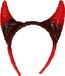 Merkloos / Sans marque Bristol Novelty Halloween diadeem - duivel hoorntjes - rood/zwart - kunststof - tiara/haarband