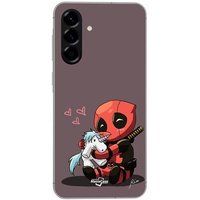 Maniacase Hoesje Voor Samsung Galaxy A36 Deadpool Baby met Unicorn
