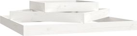 vidaXL Plantenbak 112x112x27 cm massief grenenhout wit
