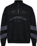 Hummel Hmloversized Halfzip SW 229998 Trainingsjack Zwart/Ebony Katoen/Polyester Maat S