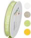 Halbach Seidenbänder Geschenklint Pasen - 15mm x 20m - Decoratielint voor Pasen belettering "Frohe Ostern" - lint linnen voor paasgeschenken - Kleur: groen/wit