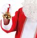 Merkloos Kerstman hand bel van 13 cm - 2x stuks - Tafelbel - rood/goud - hout/metaal - Geluidmakers