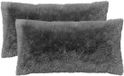 vidaXL - Taie d'oreiller - 2 pièces - HEERLEN - Gris clair - 40 x 70 cm - PV Fleece