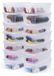 Iris Ohyama, kleine Plastic opbergdozen met gebogen deksel en clipsluiting, 5L, Set van 14, Nestbaar, Stapelbaar, BPA-vrij, Slaapkamer, Kantoor, Woonkamer, MCB-5, helder