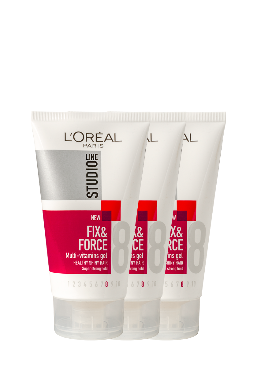 L'Oréal Studio Line Essentials Fix & Force Styling Multi-Vitamins gel tube super strong - 3 stuks Voordeelverpakking - 150ml