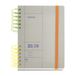 Miquelrius Schoolagenda 2025/2026, september tot augustus, formaat 164 x 218 mm, één dag per pagina, tweekleurige dubbele spiraalbinding, hardcover, sluiting met elastiek, Spaans/Engels/Portugees
