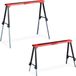 Relaxdays Schraag set van 2 - In hoogte verstelbaar - 64 - 91,5 cm - Tot 150 kg - Inklapbaar - Metaal - Rood, Zwart, Zilver