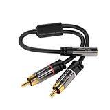 KabelDirekt Adapter 3,5 mm - 0,2 m | 3,5 mm vrouwelijk, 2 x RCA-stekker