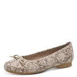 Jana Jana 8-22164-41 Ballerina's voor dames, veganistisch, Beige Snake, 39 EU
