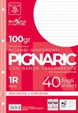 Pigna, Verpakking met 40 reservebladen met 4 gaten, archivering, versterkte zijband, vellen met versterkte gaten, papier 100 g, vel f.to A4, 21 x 29,7, 1R, gelinieerd