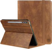 Rosso Element Hoes Geschikt voor Samsung Galaxy Tab S10 Plus | Book Case | Volledige bescherming | Elastische band | Sleep/Wake functie | Met Penhouder | Verstelbare standaard | Bruin
