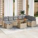 Prolenta Maison Exclusive - Ensemble de salon de jardin composé de 9 pièces, en polyrotin beige