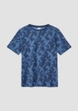 s.Oliver T-shirt hemelsblauw kinderen 170/176 katoen dierenprint korte mouw ronde hals aansluitend