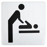 WC-signaal "wikkelruimte" | aluminium zilver geanodiseerd | 100x100 mm | 1 stuk