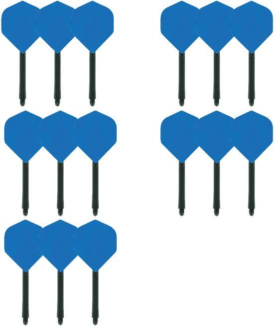 Dragon Darts deDartshop 5 Twin Packs Shafts + Flights Multipack - Zwart Blauw