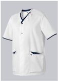 BP Casack voor dames en heren 1703-485 Wit/Nachtblauw Katoen/Polyester XS
