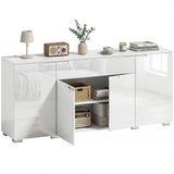 Homcom Sideboard MDF 180x40x80 cm Hoogglans Wit