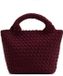 Manfield Burgundy mini gevlochten handtas