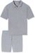 SCHIESSER Pyjama kort Heren Geruit Jacquard Admiraal