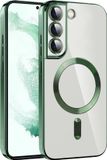 Techsuit Luxury Crystal Back Cover étui avec MagSafe pour Samsung Galaxy S21 Plus - Transparent/Vert foncé