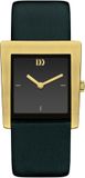 DANISH DESIGN BROEN INDEX IV45Q1257 Dameshorloge vierkant met leren band, zwart, goudkleurig