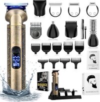 Sansbeauté 8-in-1 Baardtrimmer Mannen - Trimmer voor Baard en Lichaam - Incl. 8 opzetstukken - Volledig Waterproof - Bodygroomer Mannen - Bodytrimmer Heren - Haar trimmer - Tondeuse - 0.5-15MM - Neus en Oor - Trimapparaat - Multigroomer