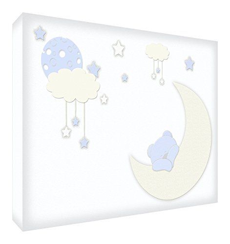 Feel Good Art Wall Decoration, Sleepy Bear X-Large - 91 x 60 x 4 cm Light Blue