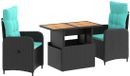 vidaXL Table de salle à manger 3 pièces polyrattan turquoise