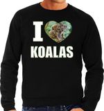 Bellatio Decorations I love koalas trui met dieren foto van een koala zwart voor heren - cadeau sweater koalas liefhebber M