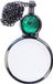Icecat Pendentif loupe avec chaîne, grossissement 10x, style rétro, couleur verte